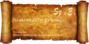 Szekretár Erina névjegykártya